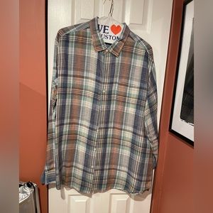 Tommy Bahama Linen Plaid Casual Shirt, Size XXL